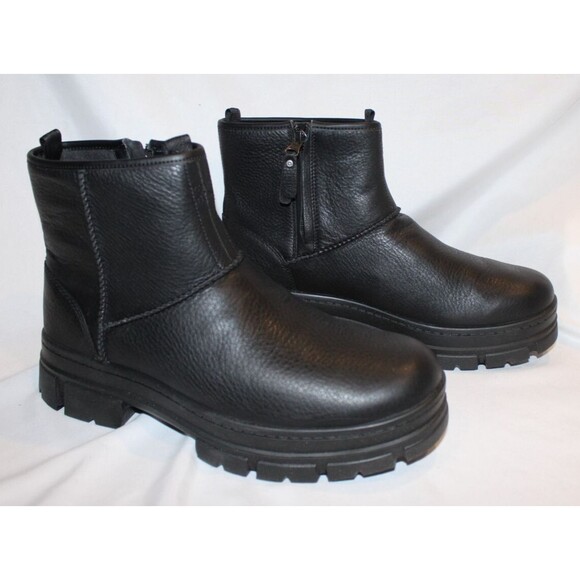 UGG BLACK WP LEATHER‎ SKYVIEW CLASSIC PULL-ON WINTER WORK BOOTS $170